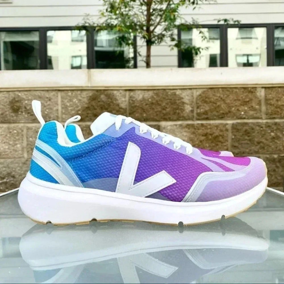 New Veja Condor 2 Alveomesh Jolie Foulee Sneakers in White Purple Blue Womens 6 - Picture 1 of 11